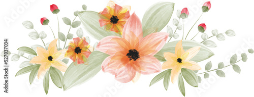 colorful watercolor flower element