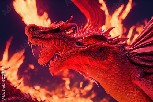 3D rendering of a fantasy dragon