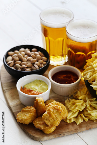 Beer and snacks
