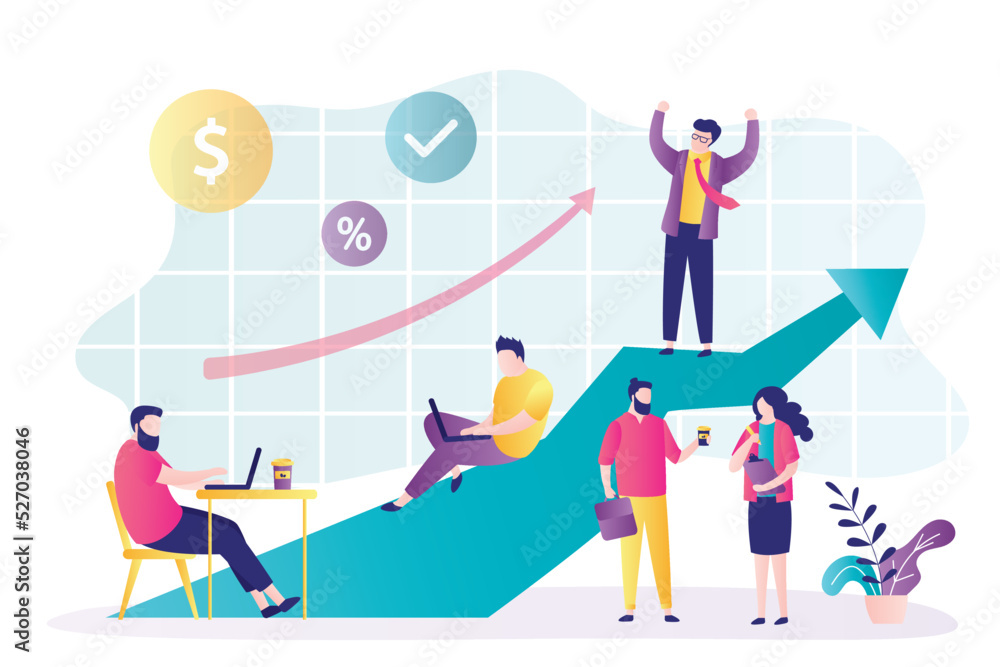 Employee happy about promotion. Office workers motivated by promotions work hard. Talent management and personal development Employee happy about promotion. Office workers motivated by promotions work hard. Talent management and personal development