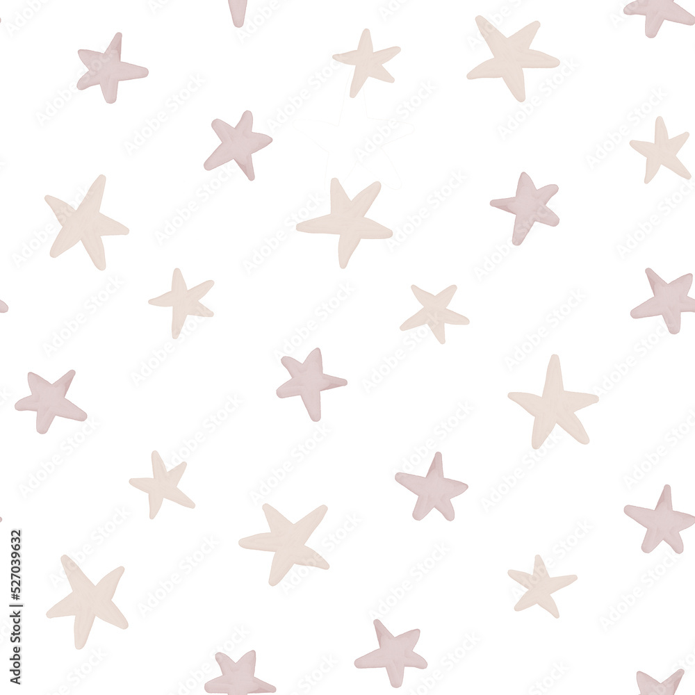 Cute Watercolor Stars Seamless Pattern, Nursery Repeat Pattern Cute Watercolor Stars Seamless Pattern, Nursery Repeat Pattern