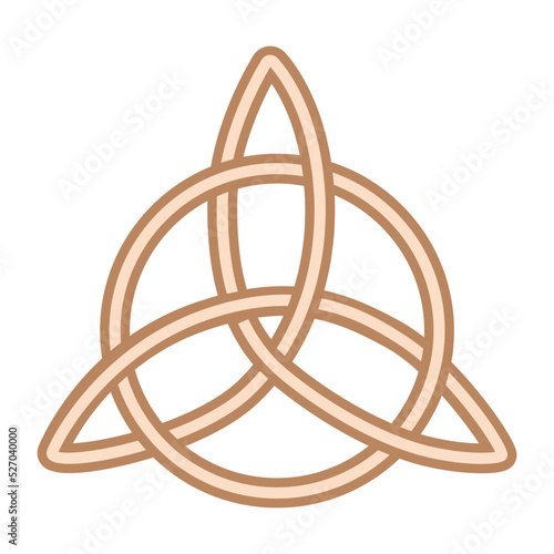 Celtic Trinity Knot. Pendant. Beige trendy, design with runes