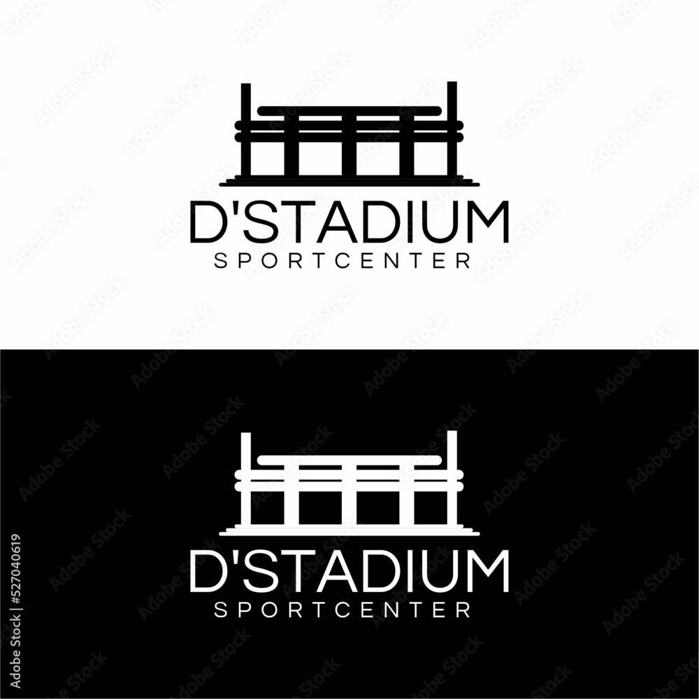 Sports stadium logo design Line art sports stadium logo. Sports stadium