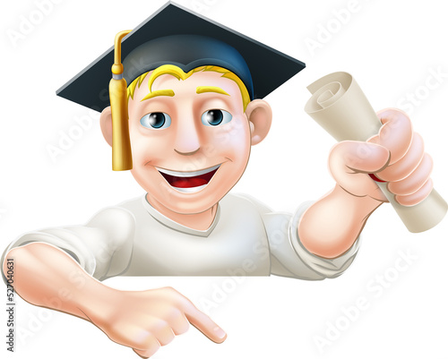 Learning graduate man point...