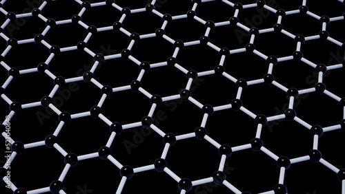 Carbon Graphene Molecular Structure 3d rendering photo