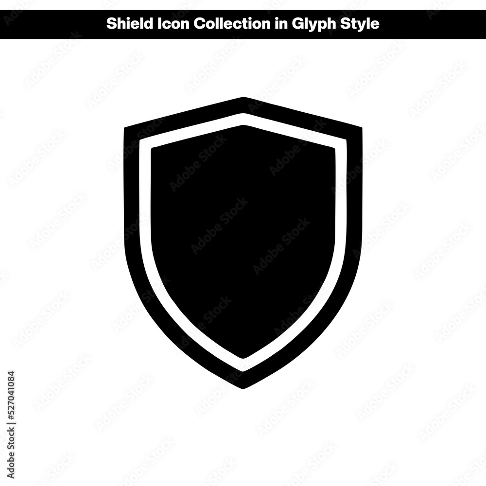 Shield icon collection in glyph style, solid color vector Shield icon collection in glyph style, solid color vector