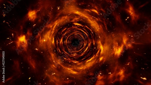 Valokuva burning spiral fire storm energy in the space