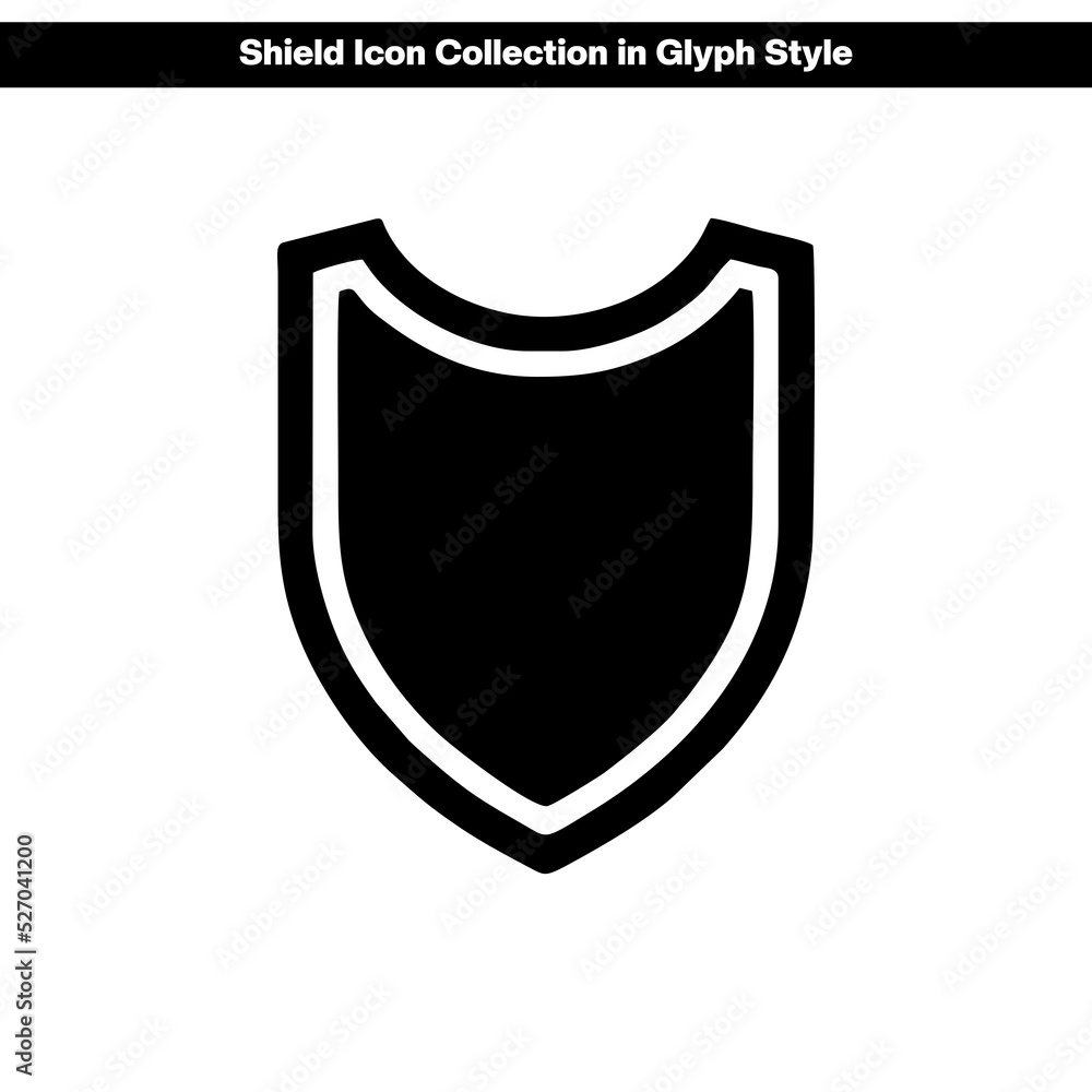 Shield icon collection in glyph style, solid color vector Shield icon collection in glyph style, solid color vector