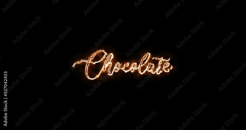 chocolate burning text animation. alpha channel. chocolate burning text animation. alpha channel.