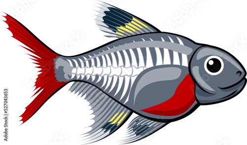 Canvas Print X-ray tetra cartoon fish