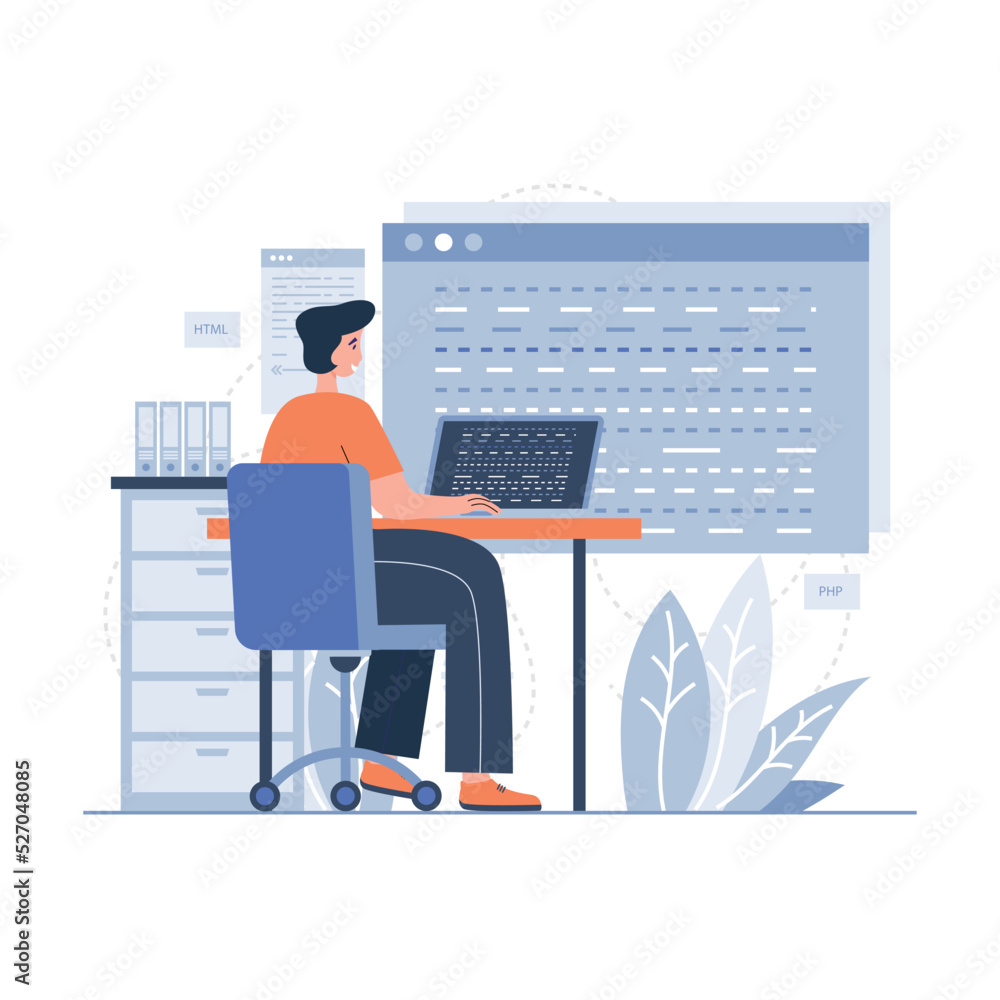 Web Developer illustration concept Web Developer illustration concept