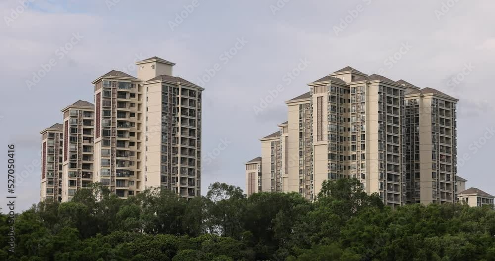 A high-rise building deep in the mountains A high-rise building deep in the mountains
