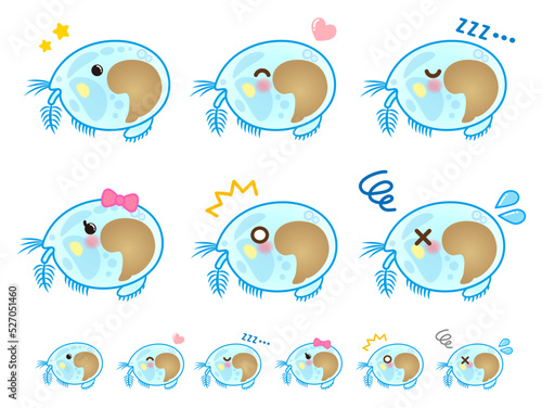 かわいいウミホタルのイラスト素材セット＿ベクター