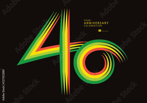 40 years anniversary celebration logotype colorful line vector, 40th birthday logo, 40 number design, Banner template, logo number elements for invitation card, poster, t-shirt.