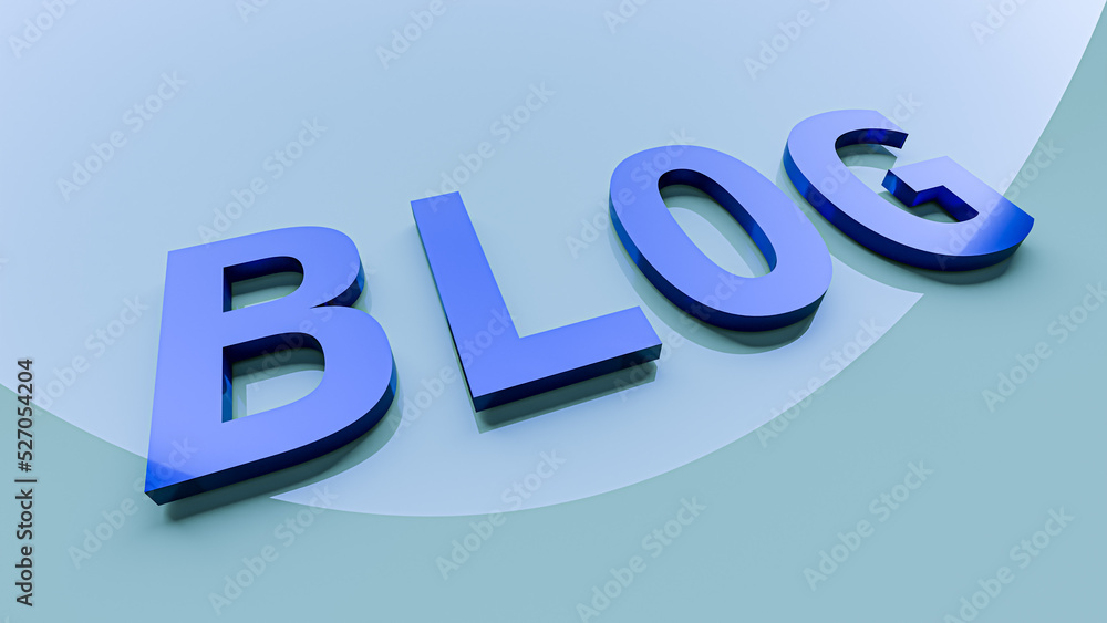 Word blog. Blogging concept. Illustration for web blogger