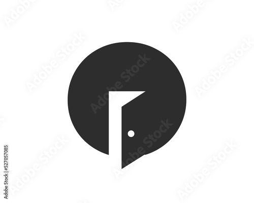 Letter O Door Logo Design Combined With Minimal Open Door Icon Vector Template