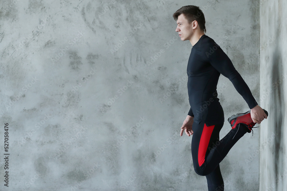 Handsome Young Middle Eastern Male Athlete Warming Up Before Training At Gym, Preparing For Fitness Workout In modern Sport Club, Copy Space Handsome Young Middle Eastern Male Athlete Warming Up Before Training At Gym, Preparing For Fitness Workout In modern Sport Club, Copy Space