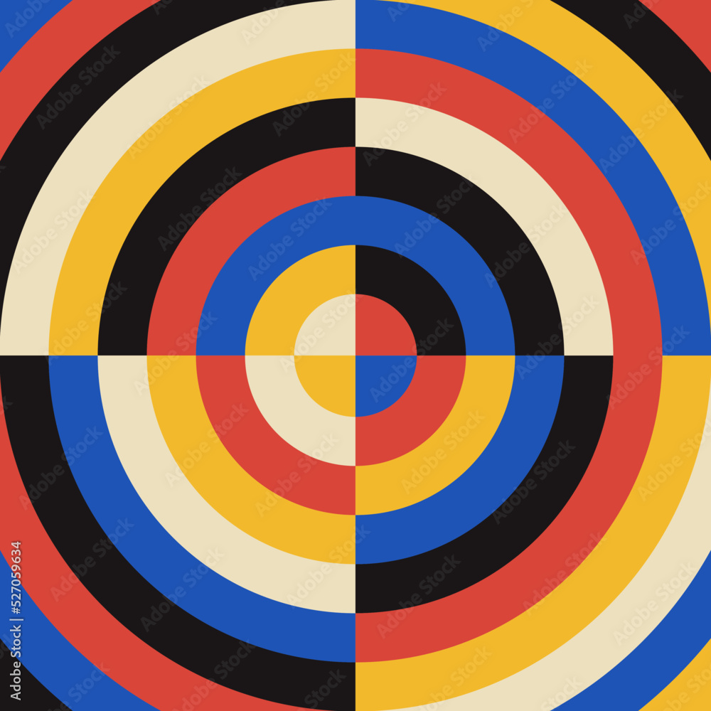 Bauhaus background with retro primitive circles Bauhaus background with retro primitive circles