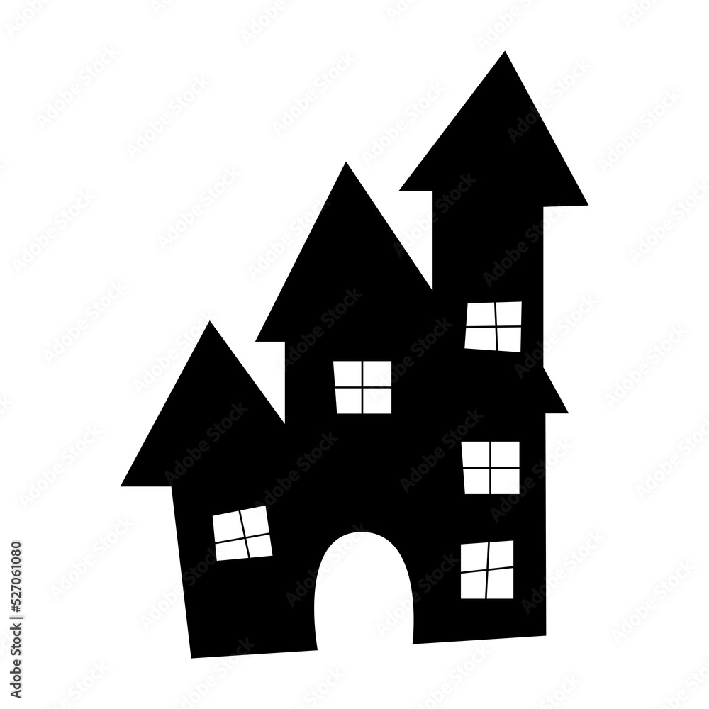 Black silhouette gothic castle halloween party Black silhouette gothic castle halloween party