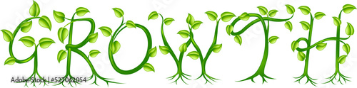 Growth plant typography concept