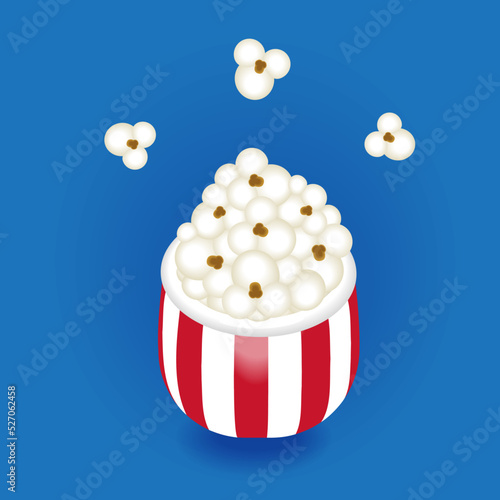 Popcorn 3d bucket bucket isolated on background