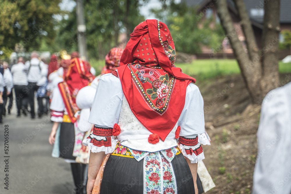 dressed in traditional moravian folk costume, Slovakian Moravia, Uherske Hradiste