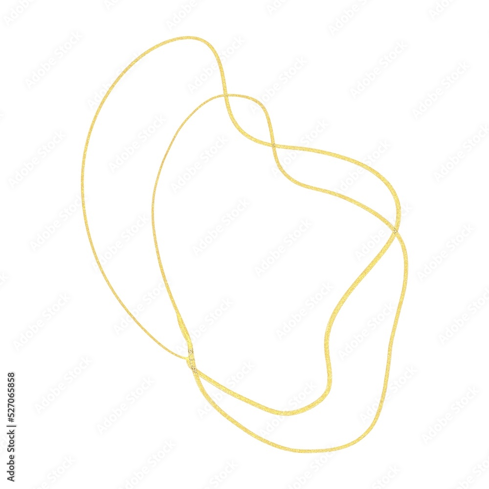 Gold hand drawn illustration of a sketch of a heart Gold hand drawn illustration of a sketch of a heart