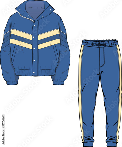 MEN AND BOYS WEAR TRACKSUIT SPORTS WEAR TOPS AND JOGGERS VECTOR