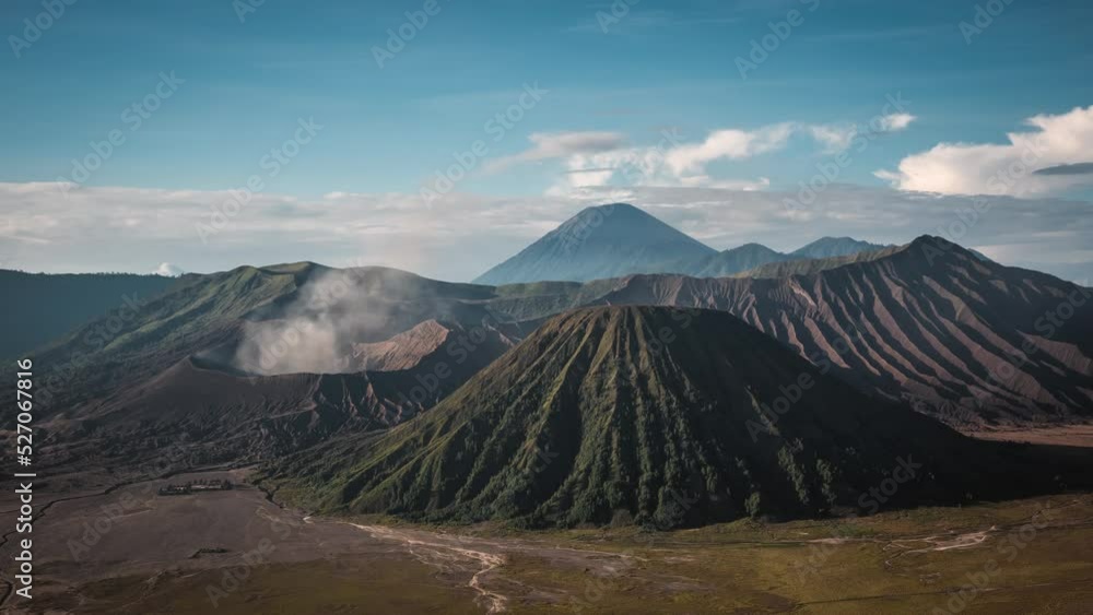 Time lapse view of natural landmark Mount Bromo volcano in East Java, Indonesia. Time lapse view of natural landmark Mount Bromo volcano in East Java, Indonesia.