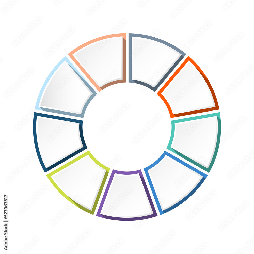 Basic Circle infographics design with 9 steps. Basic Circle infographics design with 9 steps.