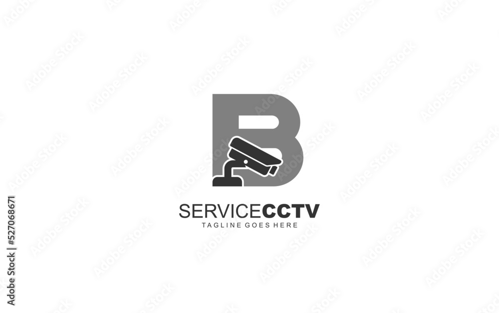 B logo cctv for identity. security template vector illustration for your brand. B logo cctv for identity. security template vector illustration for your brand.