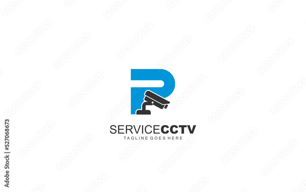 P logo cctv for identity. security template vector illustration for your brand. P logo cctv for identity. security template vector illustration for your brand.