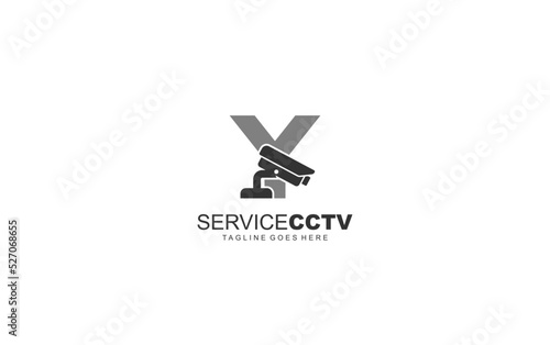 Y logo cctv for identity. security template vector illustration for your brand.