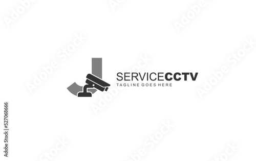J logo cctv for identity. security template vector illustration for your brand.