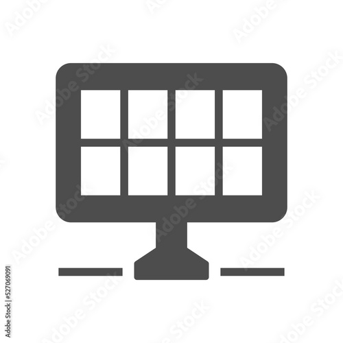 Electric solar panel glyph icon