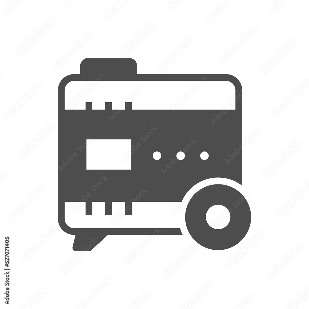 Portable electricity generator glyph icon Portable electricity generator glyph icon