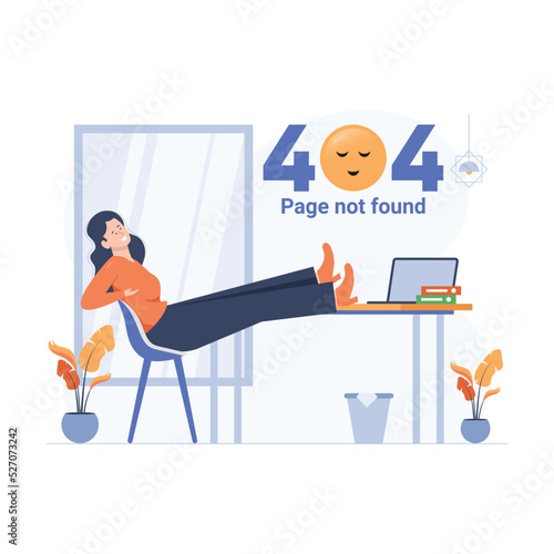 Girl relaxing while error 404