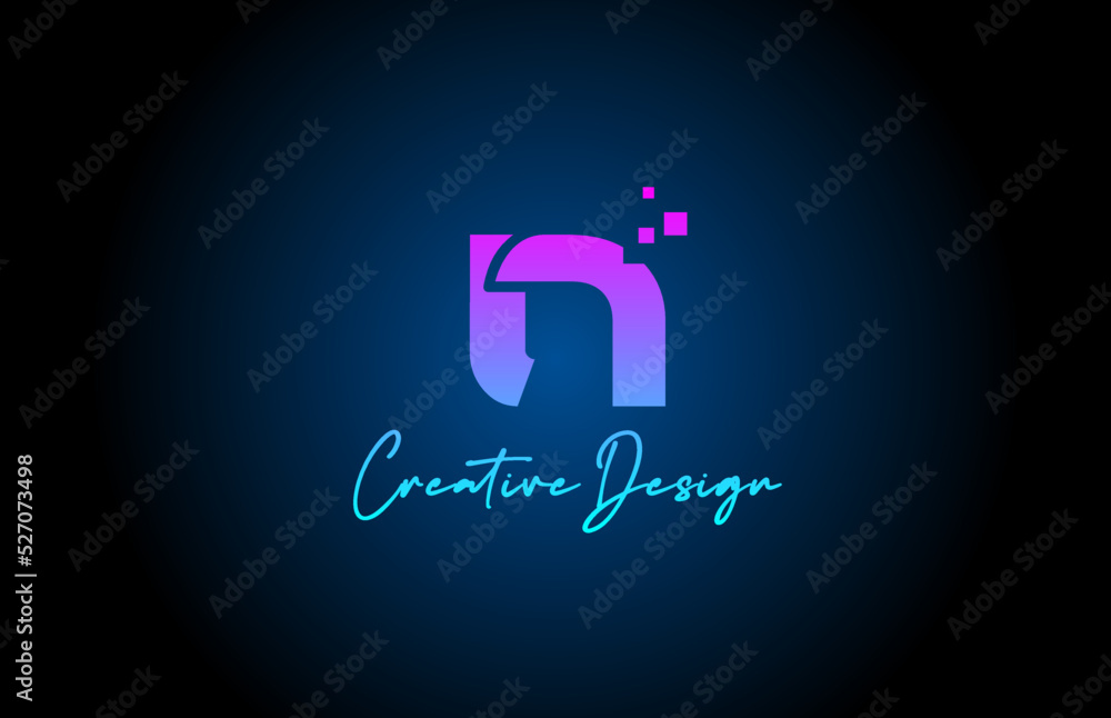 pink blue N alphabet letter logo icon design with dots. Creative template for company and business pink blue N alphabet letter logo icon design with dots. Creative template for company and business