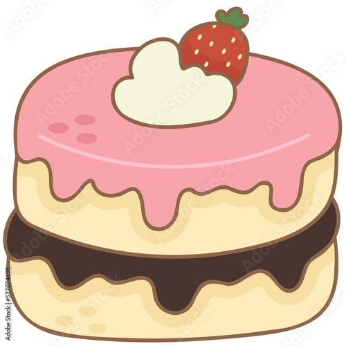 Strawberry Cake Element Illustration