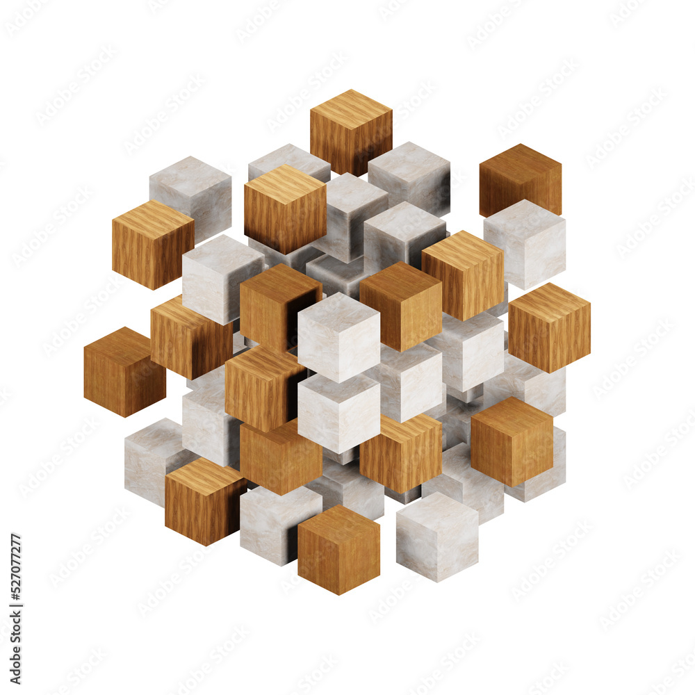 Wood and tiles cube box 3d icon Rendering Wood and tiles cube box 3d icon Rendering