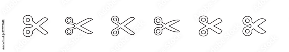 Scissors icon set. Simple pictogram. Isolated. Scissors icon set. Simple pictogram. Isolated.