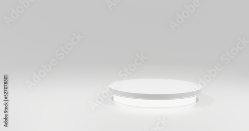 White podium background for product display 3d render