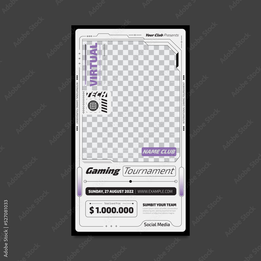 Naklejka premium Gaming Tournament instagram story template