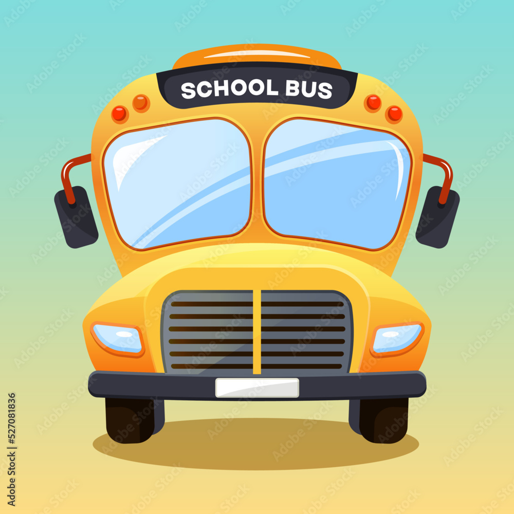 Vector Illustration School Bus. Back to school design for internet education, training, study.