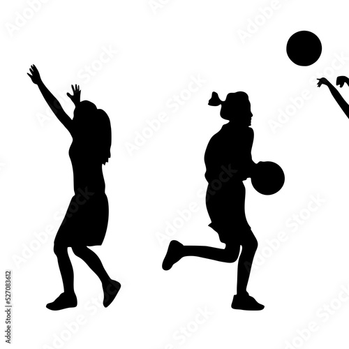 Set of Basketball Female Silhouettes © blessed.grapix