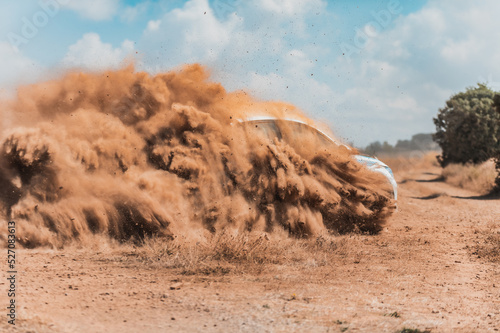 Rally Cervera 2021. Peugeot Rally4 cubierto de tierra
