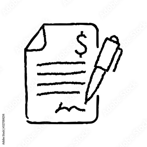 Business contract agreement hand-drawn icon vector graphic illustration