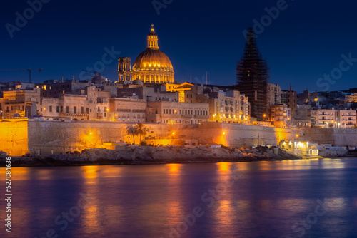 Skyline of Valletta by night, view from Sliema,  Malta © Stefano Zaccaria