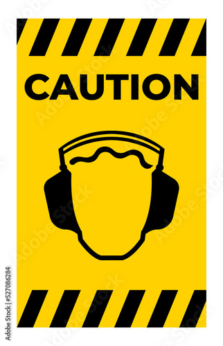 Hearing Protection Symbol Floor Sign