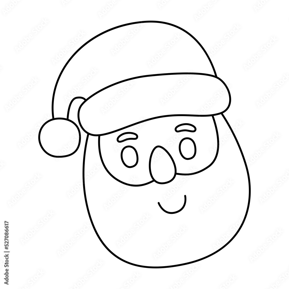 Happy santa claus face icon. Happy santa claus face icon.